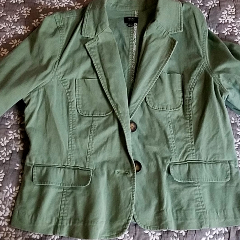 Green Cotton Blazer